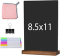 JDEA Desk Chalkboard Wood Sign Double-Sided Chalkboard with Wooden Base Decorative Chalkboards Message Blackboard (1 Pack 8.7x12)
