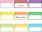 54pcs(3.2 x 1.2) Magnetic Dry Erase Labels，Magnets Sticker，11 Colors Reusable Erasable Cards Name Tags for Home, Refrigerator, Office, Student Lockers