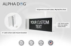 ALPHA DOG SIGNS Custom Projecting Hallway Nameplate, 4"x12" Double-Sided Business Sign, Personalized 2-Line Text, Indoor Outdoor, Easy Install, Durable, Made in USA (Black)