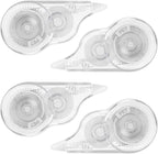JEFURE 4 Pcs Correction Tape, 39.4 Ft White Wrong Out Tear-Resistant Bulk, Instant Corrections Easy To Use Applicator for School, Office, Note Taking, Journal (Tape Width 0.2 in, Clear)
