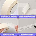 Fainne 18 Rolls Masking Tape Bulk 1.41 Inch Beige Wide Thin White Color Painters Tape for Painting Home Office School Stationery, 1.41 Inches x 55 Yards