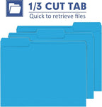 File Folder, PANDRI 120 Pack File Folder, 1/3 Cut Tab, Letter Size, Filing Folder for Office School Business, Blue