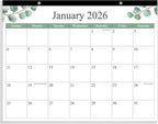 Desk Calendar 2026 - Calendar 2026-2027 from January 2026 to June 2027, 18 Months Calendar with Thick Paper for Office, Home, School Organizing, 14.5" X 11.5", Leaf