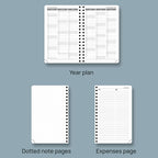 POPRUN 2026 Pocket Planner, (Small Size-4'' x 6.25'') - Daily Weekly and Monthly Calendar Agenda 2026 Appointment Book with Monthly Tabs, Spiral Soft Cover, Inner Pocket, 100 GSM - Aquamarine