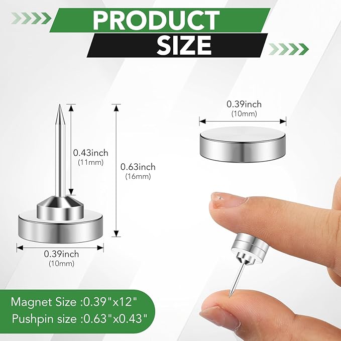 100P Magnetic Pushpin Magnetic Clips Magnet Thumb Tacks Magnet Tacks Push Pins for Cork Board Wall Bulletin Board Photo Wall