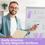 Ddaowanx Whiteboard Eraser - Magnetic Dry Erase, Glass Board Eraser, School and Office Supplies, Pack of 2 (Purple)