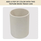DoveeDosa Beige Luxury Stone Bathroom Trash Can, Modern Bathroom Office Trash Can, Resin Wastebasket, Garbage Receptacle Bin for Bathrooms, Offices, Powder Rooms, Kitchens (Beige)