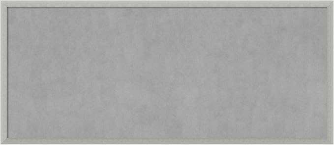 Amanti Art Silver Framed Magnetic Board 22x50 Oversize Vision Board for use with Magnets, 100% Metal Sheet to Display Items as Office Decor or for Home Organization in mudroom, Kitchen or Kids Room