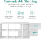 Best Choice Products 8-Cube Storage Organizer, 11in Shelf Opening, Bookcase, Display Shelf, Customizable w/ 3 Removable Back Panels – White
