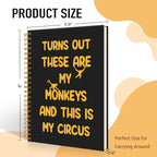 Mhfpl Turns Out These are My Monkeys and This is My Circus Black Golden Spiral Notebook, Humorous Office Gifts, Team Gifts for Boss, Retirement Thank You Gifts for Boss Leader