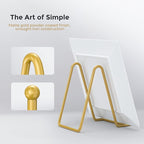 TR-LIFE Plate Display Stand - 4.5 Inch Holder + Metal Frame for Picture, Decorative Plate, Photo Easel, Tabletop Art (Gold 2 Pack)