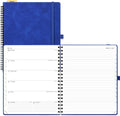 POPRUN Planner 2025-2026 Weekly Planner Notebook (Large 8.5''x 10.5'') Academic Calendar (JUL.25 - JUN.26) Appointment Book with Monthly Tabs, Spiral Soft Cover, Inner Pocket, 100 GSM - Royal Blue