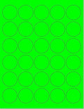 Pack of 100 Sheets, 8-1/2 x 11" Fluorescent Labels for Laser & Inkjet Printer (Green Fluorescent, 1.5" Round 30 per Page, 3000 Labels)