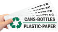 SmartSign Cans-Bottles-Plastic-Paper Pack of 5 Recycle Labels | 3" x 10" Laminated Vinyl, Made in USA