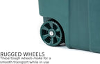 ECOSolution 32 Gallon Wheeled Outdoor Garbage Can with Attached Snap Lock Lid and Heavy-Duty Handles, ECO Green, Heavy-Duty Construction, Perfect Back Yard, Deck, or Garage Trash Can, Pack of 2