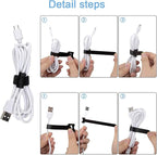 Nettbe 60 PCS 6 Inches Reusable Cable Ties, Adjustable Cord Straps Wire Organizer Cord Wrap and Hook Loop Cable Management