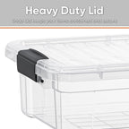 Superio Clear Storage Boxes with Lids, 1.27 Quart Plastic Container Bins for Organizing, Stackable Crates, BPA Free, Non Toxic, Odor Free, Organizers for Home, Office and Dorm, 4 Pack