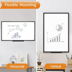 VIZ-PRO Magnetic Dry Erase White Board, 72 X 40 Inches, Black Aluminium Frame