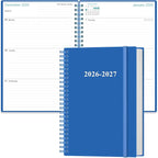 2026-2027 Planner - Weekly & Monthly Planner from January 2026 - June 2027, Spiral Planners 2026-2027 with Elastic Closure, Inner Pocket, Medium 5.8" x 8.3", Blue