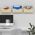 3 Pockets Magnetic File Holder for File Cabinets, Refrigerator, Whiteboard, Magnetic Paper Organizer, Magnetic Mail or Folder Holder,Magnetic Magazine Rack,Wall Mount Hanging Mail Organizer (gold)