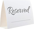 20 Pack Modern Reserved Table Sign With Name Line - Reserved Signs For Wedding - White Reserved Signs - Wedding Accessories - Tent Cards For Reserving Seats & Places - Place Cards for Party, Event
