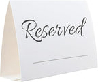 20 Pack Modern Reserved Table Sign With Name Line - Reserved Signs For Wedding - White Reserved Signs - Wedding Accessories - Tent Cards For Reserving Seats & Places - Place Cards for Party, Event