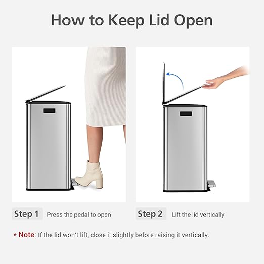 TROPOW 16 Gallon Dual Compartment Step Trash Can, Stainless Steel Kitchen Recycling Bin with Soft-Close Lid & Removable Buckets, for Home Composting, 2x8 Gallon, Silver (60L)