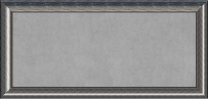 Amanti Art Silver Framed Magnetic Board 26x54 Oversize Vision Board for use with Magnets, 100% Metal Sheet to Display Items as Office Decor or for Home Organization in mudroom, Kitchen or Kids Room