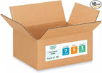 IDL Packaging - B-753-10 Small Corrugated Shipping Boxes 7"L x 5”W x 3"H (Pack of 10) - Quality Choice of Sturdy Packing Boxes for USPS, UPS, FedEx Shipping