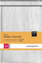 14.5x20 inches Poly Bubble Mailer Self Seal Shipping Envelopes 2.5 Mil 50 Pack