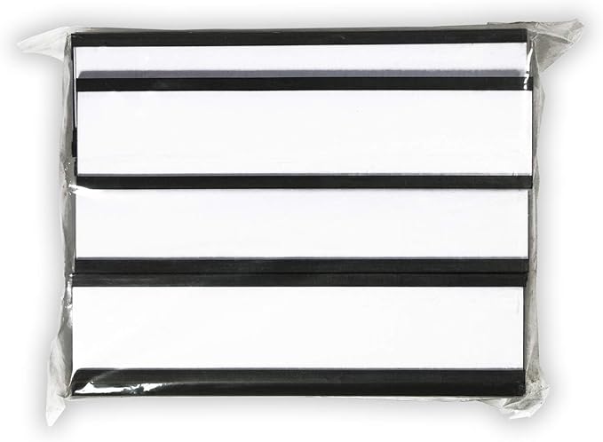 SmartSign Magnetic 'C' Channel Label Holders for Metal Racks and Shelves | 1" x 4" Pack of 25
