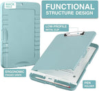 Sooez Clip Boards 8.5x11 with Storage, High Capacity Storage Clipboard, Nursing Clipboard Folder with Pen Holder, Heavy Duty Plastic Clipboard with Low Profile Clip, Clipboard Binder for Teacher, Work