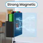 First-zgel 3 Pack Magnetic Dry Erase Marker Holder, Wall Pen Holder for Whiteboard, Magnet School Locker Organizer Accessories, Self Adhesive Pencil Cup, Pen Caddy, Classroom Organization (Black)