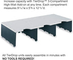 Ultimate Office TierDrop Jumbo 3-Compartment High-Wall (add-on Module) - Sorts Documents, Forms & Mail - Durable Construction Features Expandable, Modular, No-Tool Assembly Design (Gray w/Black)