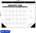 COMIX 2026 Large Desk Calendar -12 Months 22" x 17" Wall Calendar from Jan 2026 to Dec 2026, Large Monthly Planner with Holiday for Home, School, or Office Organization