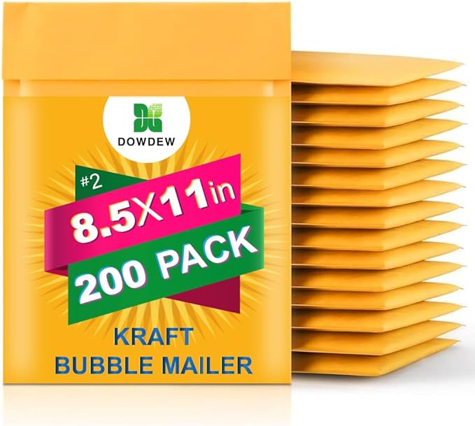 Kraft Envelope Bubble Mailers (200, #2 8.5" x 11")
