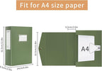 HUA JIE 2 Pack A4 Storage File Boxes Archives Case,65mm Spine,Box File Document Storage Box with Metal Clip for Office School -Green
