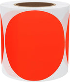 Hybsk Round Color Coding Circle Dots Labels Warehouse Inventory Organizer Stickers (4 inch, Fluorescent Red)