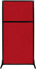 Versare Workstation Partition | Portable Wall Divider | Modern Office Cubicle | Free Standing Privacy Screen | Flexible Work Space | 33" x 70" Red Fabric Panels