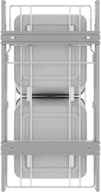 Rev-A-Shelf Pullout Trash Can for Under Kitchen Cabinets 27 Qt Garbage Waste Recycling Bin with Full Extension Slides, White, RV-15KD-11C S