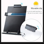 Hanghs Desktop Document Holder/Paper Stand/Clipboard for Sheet Music/Cookbook/Book with 7 Adjustable Positions and a Highlighting Side Clip Black