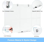 48 x 36 Inches Glass Whiteboard, Magnetic Glass Dry Erase Board for Wall, 4' x 3' Brilliance White Board for Office, Home, School