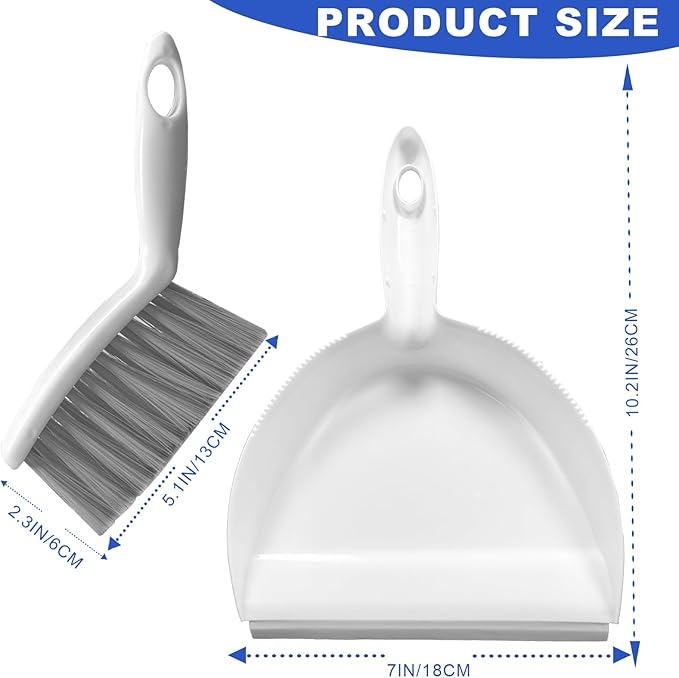 NBGYTECH Mini Broom and Dustpan Set Small Dust pan & Brush Set Portable Cleaning Tools for Home Office RV Camping Learning (Grey)