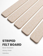 Fluxynara Cork Board Alternative Felt Strip Board 5-Pack 13"x2", Office Pin Board with 35 Push Pins, Adhesive Install for Bedroom Door & Home Office(Oatmeal)