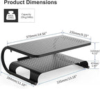 suptek Double-Deck Desk Monitor Stand Riser for Computer,Laptop,Printer, Notebook and All Flat Screen Display with Vented Metal Platform and 4 Inches Height Underneath Storage (MST002)
