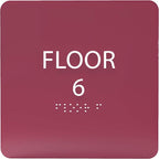 ADA CENTRAL SIGNS - 6" X6" Floor 6 Sign - ADA Compliant Tactile Graphics Grade 2 Braille Text Acrylic Wall Signs - Directional Assistance, Floor Number Safety Sign for Office, school Hospital, Apartment