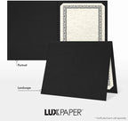 LUXPaper 9.5" x 12" Certificate Holders | Black Linen | 100lb. Cover | 250 Qty