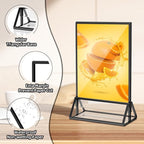 PPH-Sisy Acrylic Sign Holder 5x7 Display Stand, Clear and Stable Table Plastic Paper Holder, Acrylic Frames for Home Office Shop Photo Frames Exhibition Black (6pcs)