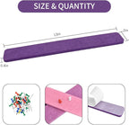 Vuzvuv 8 pcs Bulletin Board Bar Strips with 50 Pushpins & 10 Wooden Clip pins，Self Adhesive Cork Board for Wall，Felt Pin Board for School，Office Decor(Purple Rose)
