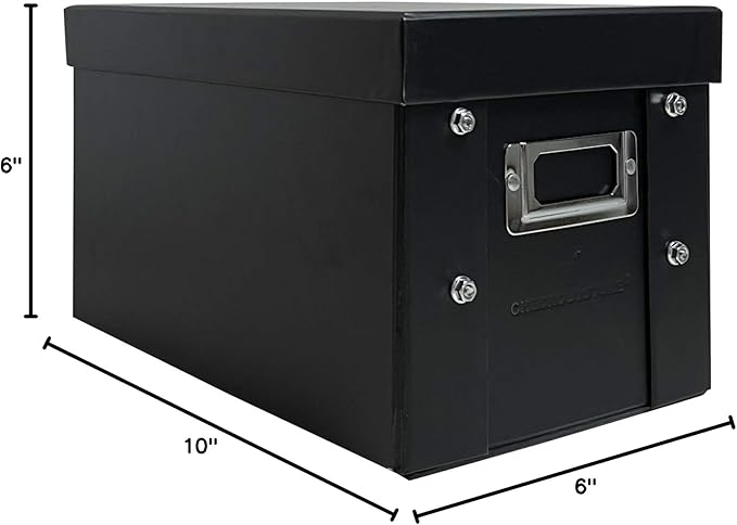 CheckOutStore Black Stamp & Die Craft Scrapbook Storage Pocket Box - 10 x 6 x 6 (Pack of 2)